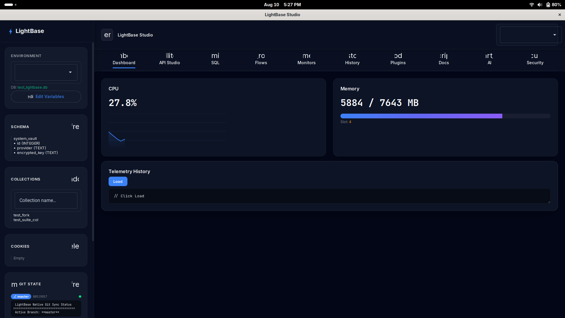 Dashboard and Telemetry